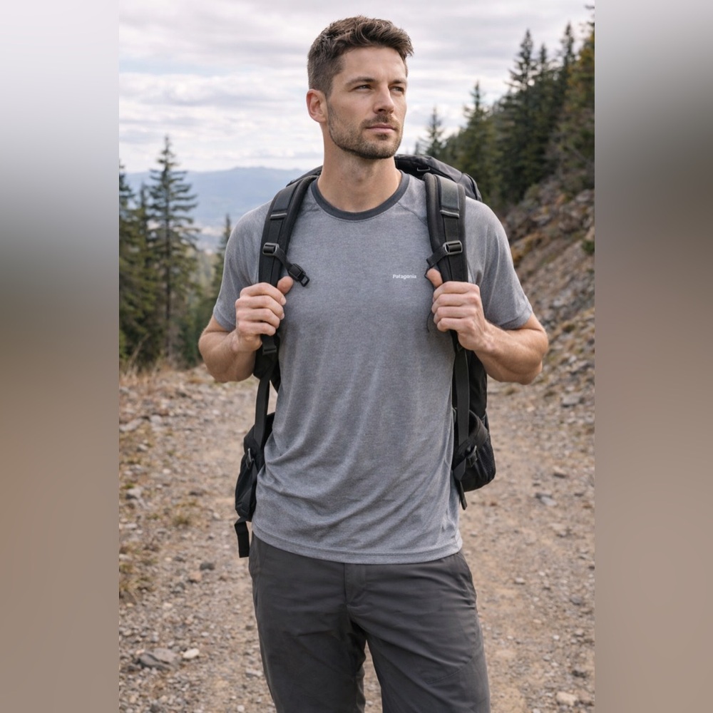 Patagonia Capilene 2 Performance Tee Gray Mesh Base Layer Men’s Size Medium